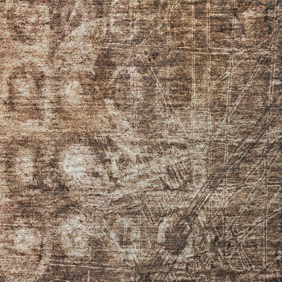 5' X 8' Chocolate And Beige Ikat Shag Washable Area Rug With UV Protection - HomeRoots - Flyclothing LLC