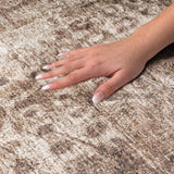 8' X 10' Chocolate And Beige Ikat Shag Washable Area Rug With UV Protection - HomeRoots - Flyclothing LLC