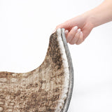 9' X 12' Chocolate And Beige Ikat Shag Washable Area Rug With UV Protection - HomeRoots - Flyclothing LLC