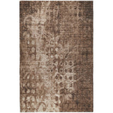 10' X 14' Chocolate And Beige Ikat Shag Washable Area Rug With UV Protection - HomeRoots - Flyclothing LLC