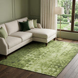 10' X 14' Olive Green And Taupe Ikat Shag Washable Area Rug With UV Protection - HomeRoots - Flyclothing LLC