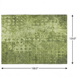 10' X 14' Olive Green And Taupe Ikat Shag Washable Area Rug With UV Protection - HomeRoots - Flyclothing LLC