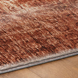 10' X 14' Orange And Taupe Ikat Shag Washable Area Rug With UV Protection - HomeRoots - Flyclothing LLC