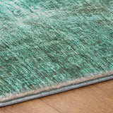 8' X 10' Teal And Ivory Ikat Shag Washable Area Rug With UV Protection - HomeRoots - Flyclothing LLC