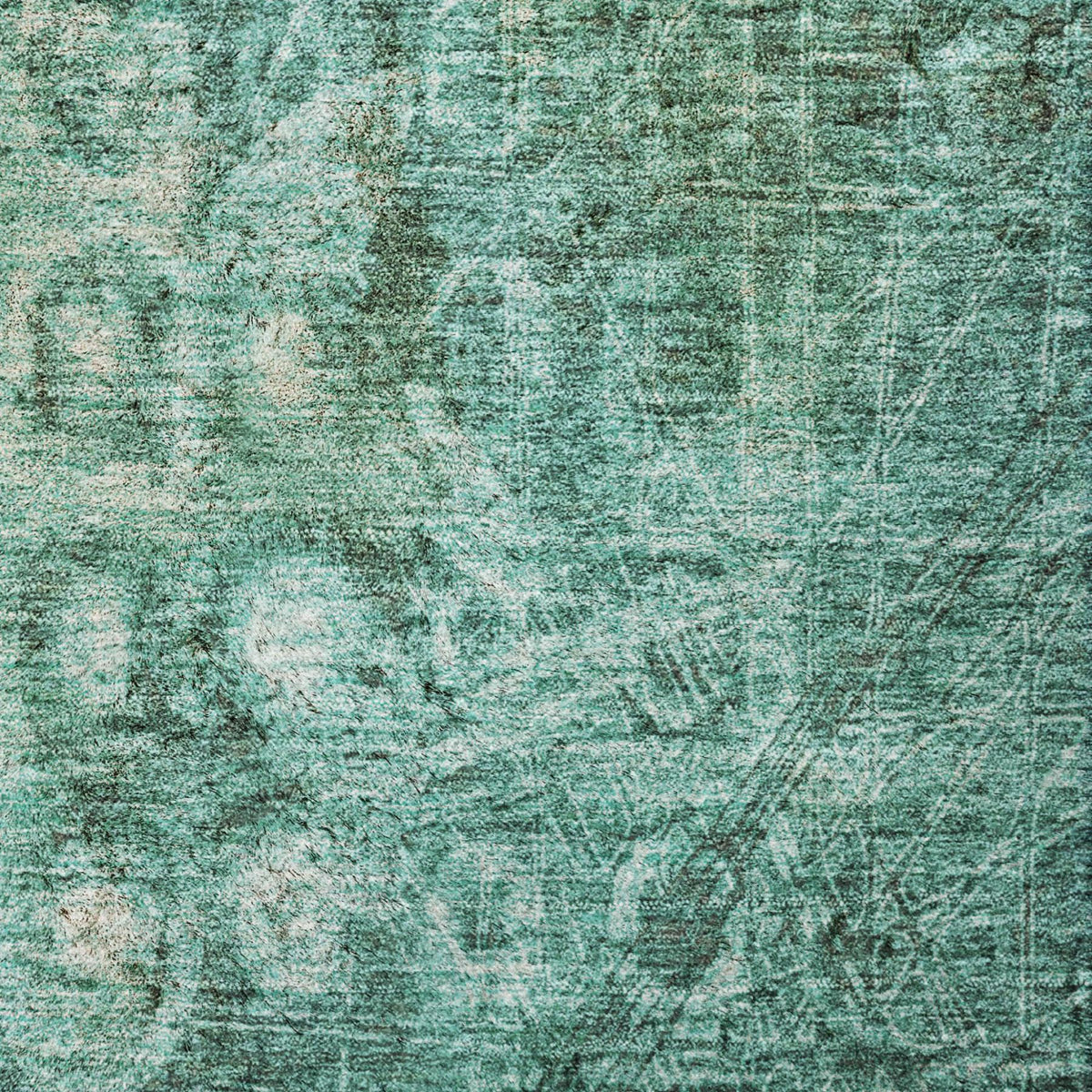 8' X 10' Teal And Ivory Ikat Shag Washable Area Rug With UV Protection - HomeRoots - Flyclothing LLC