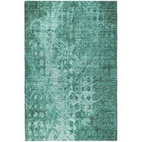 10' X 14' Teal And Ivory Ikat Shag Washable Area Rug With UV Protection - HomeRoots - Flyclothing LLC