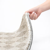 5' X 8' Beige And Ivory Geometric Shag Washable Area Rug With UV Protection - HomeRoots - Flyclothing LLC