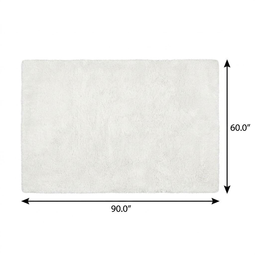 5' X 8' Beige And Ivory Geometric Shag Washable Area Rug With UV Protection - HomeRoots - Flyclothing LLC