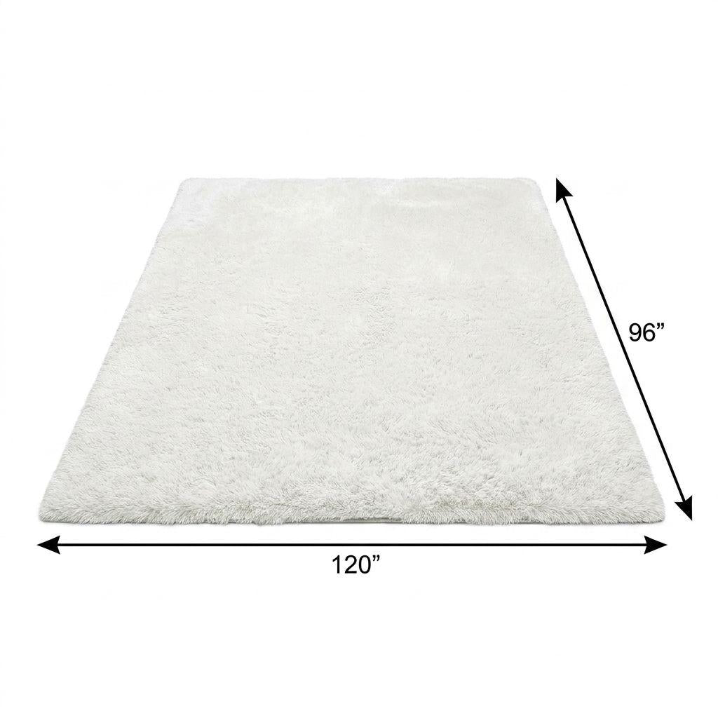 8' X 10' Beige And Ivory Geometric Shag Washable Area Rug With UV Protection - HomeRoots - Flyclothing LLC