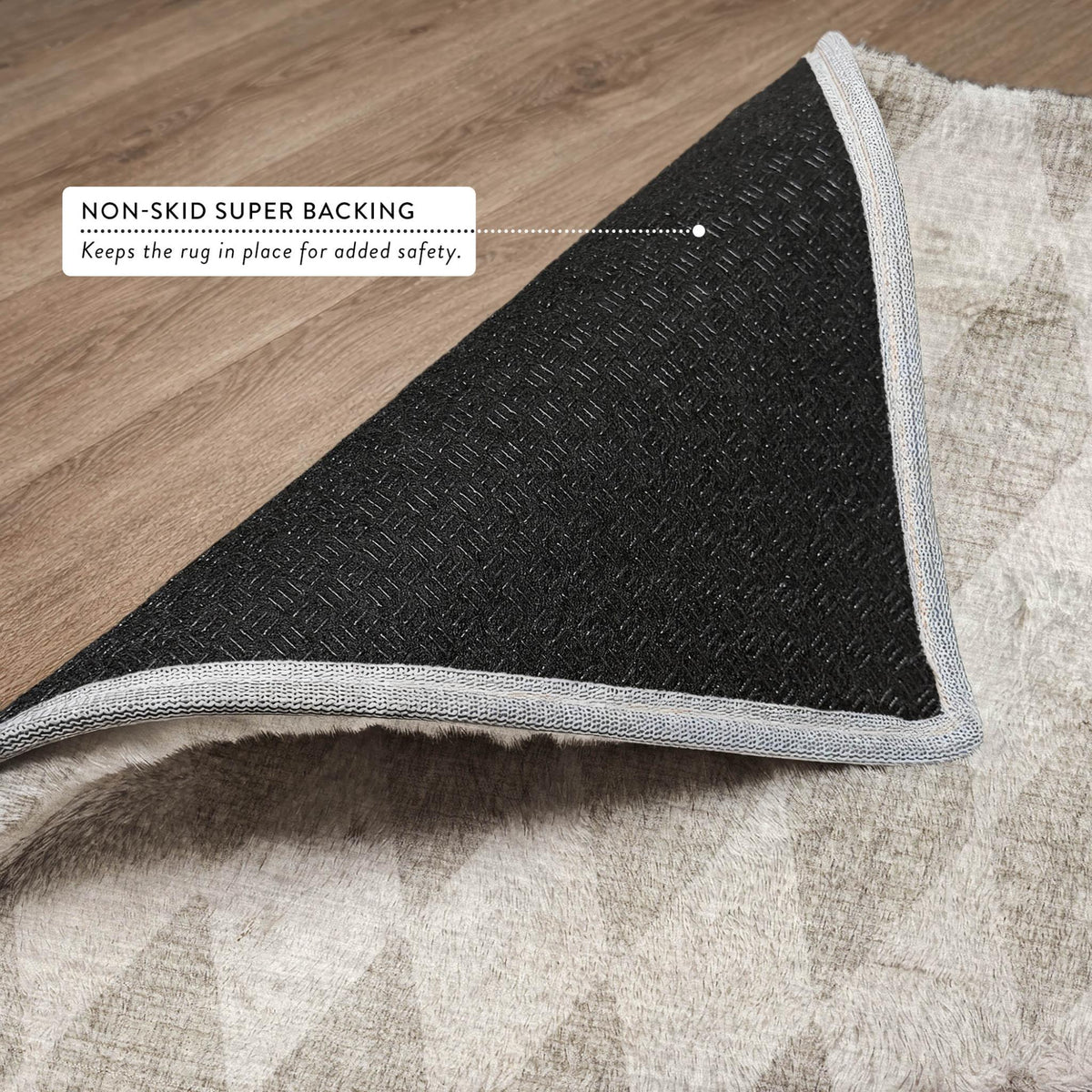 9' X 12' Beige And Ivory Geometric Shag Washable Area Rug With UV Protection - HomeRoots - Flyclothing LLC