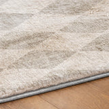 9' X 12' Beige And Ivory Geometric Shag Washable Area Rug With UV Protection - HomeRoots - Flyclothing LLC
