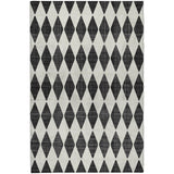 5' X 8' Black And Ivory Geometric Shag Washable Area Rug With UV Protection - HomeRoots - Flyclothing LLC
