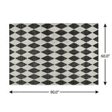 5' X 8' Black And Ivory Geometric Shag Washable Area Rug With UV Protection - HomeRoots - Flyclothing LLC