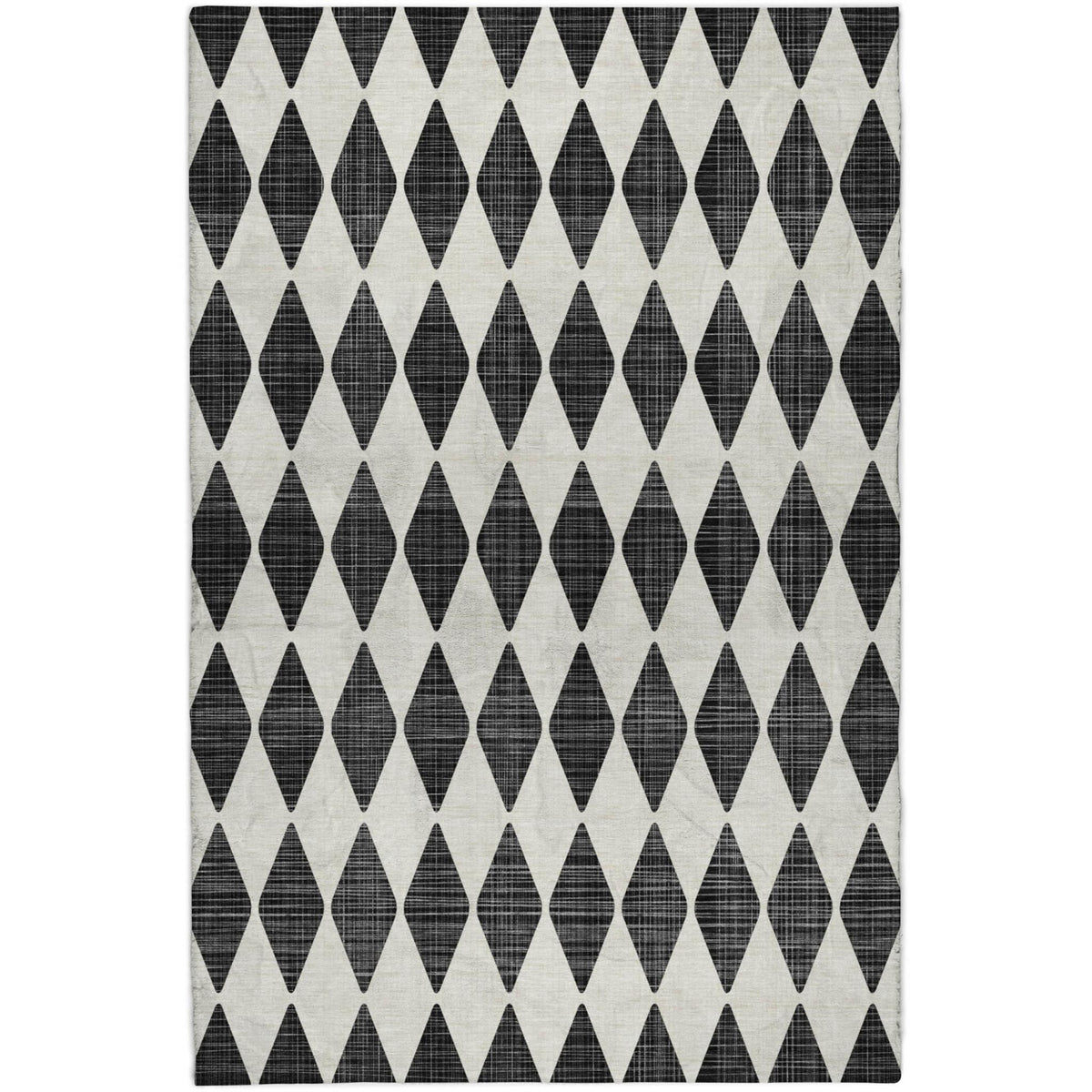 9' X 12' Black And Ivory Geometric Shag Washable Area Rug With UV Protection - HomeRoots - Flyclothing LLC