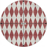 8' Burgundy And Ivory Geometric Shag Washable Round Rug With UV Protection - HomeRoots - Flyclothing LLC
