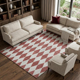 8' X 10' Burgundy And Ivory Geometric Shag Washable Area Rug With UV Protection - HomeRoots - Flyclothing LLC