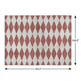 9' X 12' Burgundy And Ivory Geometric Shag Washable Area Rug With UV Protection - HomeRoots - Flyclothing LLC