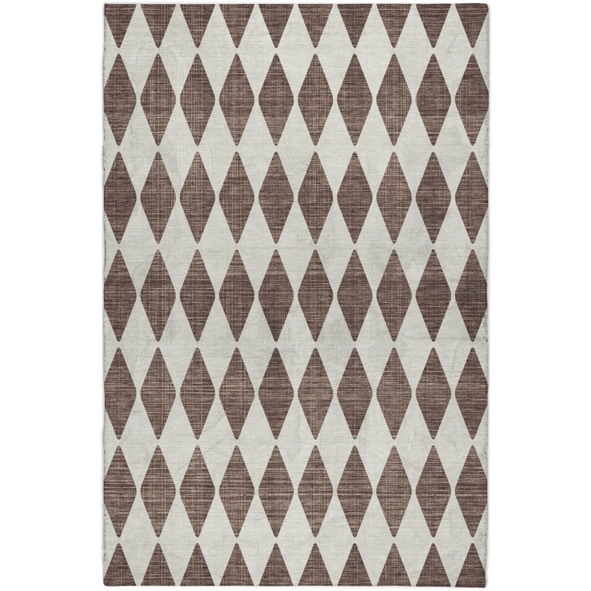 3' X 5' Brown And Ivory Geometric Shag Washable Area Rug With UV Protection - HomeRoots - Flyclothing LLC