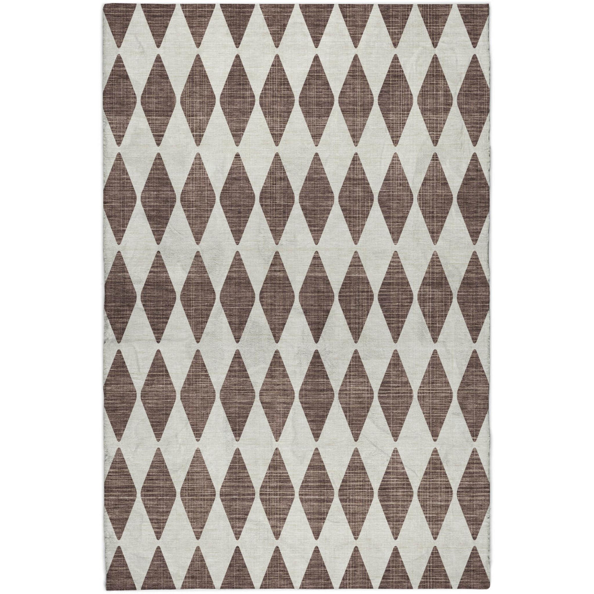 3' X 5' Brown And Ivory Geometric Shag Washable Area Rug With UV Protection - HomeRoots - Flyclothing LLC