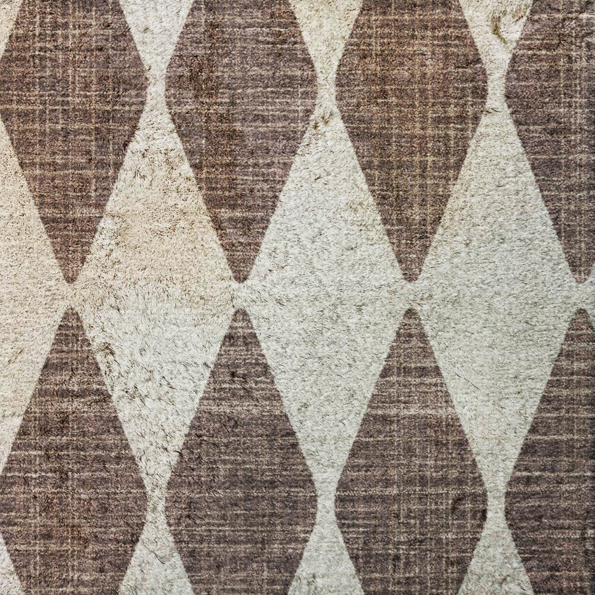 3' X 5' Brown And Ivory Geometric Shag Washable Area Rug With UV Protection - HomeRoots - Flyclothing LLC