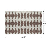 3' X 5' Brown And Ivory Geometric Shag Washable Area Rug With UV Protection - HomeRoots - Flyclothing LLC