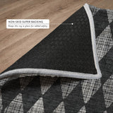 3' X 5' Charcoal And Gray Geometric Shag Washable Area Rug With UV Protection - HomeRoots - Flyclothing LLC