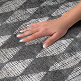 3' X 5' Charcoal And Gray Geometric Shag Washable Area Rug With UV Protection - HomeRoots - Flyclothing LLC
