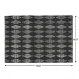 5' X 8' Charcoal And Gray Geometric Shag Washable Area Rug With UV Protection - HomeRoots - Flyclothing LLC