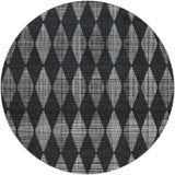 8' Charcoal And Gray Geometric Shag Washable Round Rug With UV Protection - HomeRoots - Flyclothing LLC