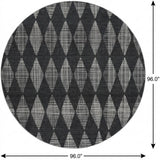8' Charcoal And Gray Geometric Shag Washable Round Rug With UV Protection - HomeRoots - Flyclothing LLC