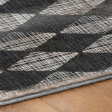 8' X 10' Charcoal And Gray Geometric Shag Washable Area Rug With UV Protection - HomeRoots - Flyclothing LLC