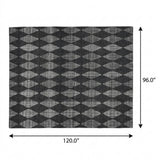 8' X 10' Charcoal And Gray Geometric Shag Washable Area Rug With UV Protection - HomeRoots - Flyclothing LLC