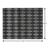 9' X 12' Charcoal And Gray Geometric Shag Washable Area Rug With UV Protection - HomeRoots - Flyclothing LLC