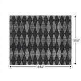 10' X 14' Charcoal And Gray Geometric Shag Washable Area Rug With UV Protection - HomeRoots - Flyclothing LLC