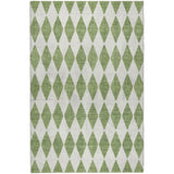 5' X 8' Green And Ivory Geometric Shag Washable Area Rug With UV Protection - HomeRoots - Flyclothing LLC