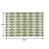5' X 8' Green And Ivory Geometric Shag Washable Area Rug With UV Protection - HomeRoots - Flyclothing LLC