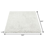 8' Green And Ivory Geometric Shag Washable Round Rug With UV Protection - HomeRoots - Flyclothing LLC