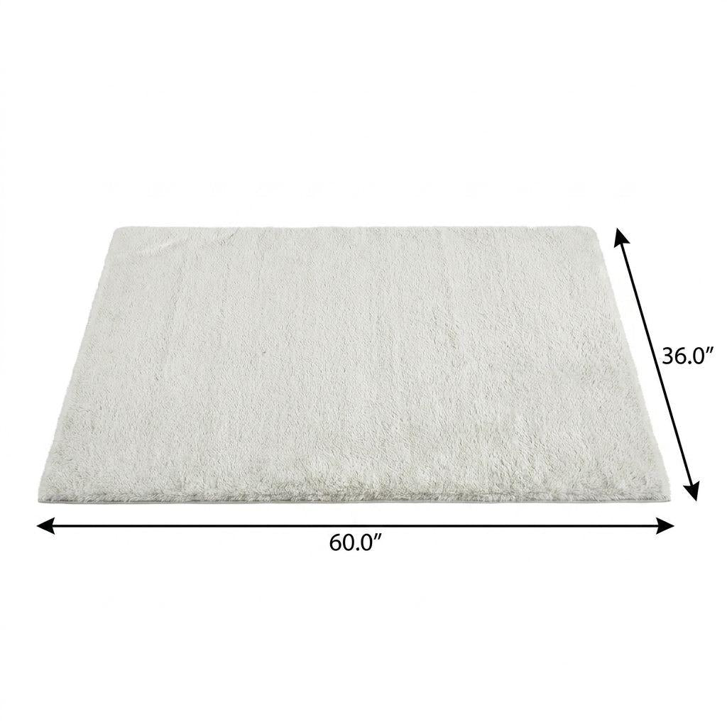 3' X 5' Gold And Ivory Geometric Shag Washable Area Rug With UV Protection - HomeRoots - Flyclothing LLC