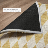 5' X 8' Gold And Ivory Geometric Shag Washable Area Rug With UV Protection - HomeRoots - Flyclothing LLC