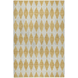 5' X 8' Gold And Ivory Geometric Shag Washable Area Rug With UV Protection - HomeRoots - Flyclothing LLC