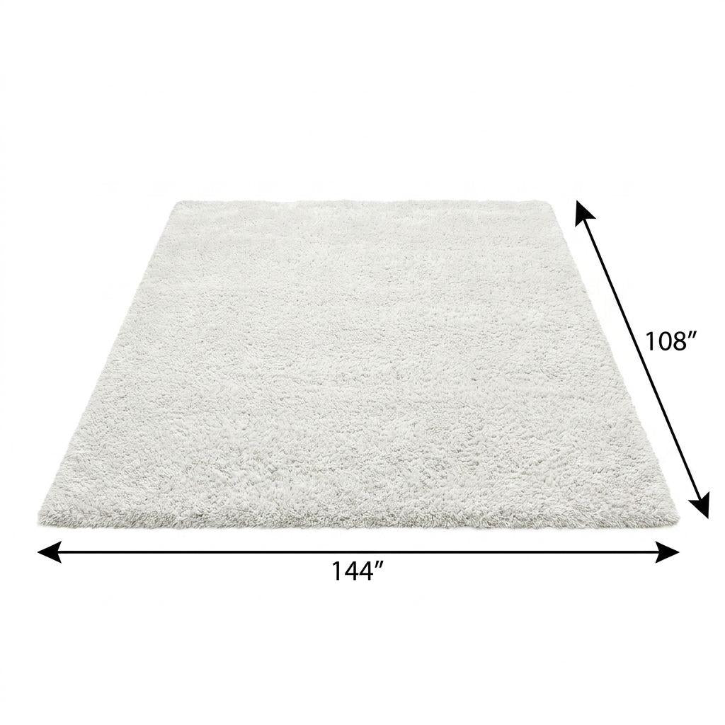9' X 12' Gold And Ivory Geometric Shag Washable Area Rug With UV Protection - HomeRoots - Flyclothing LLC