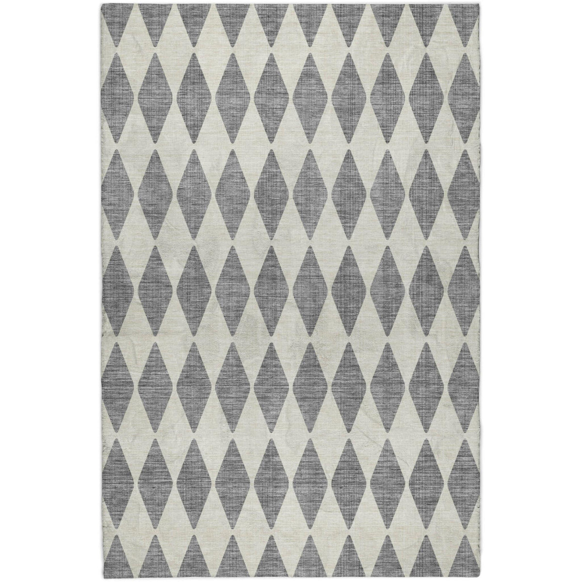 5' X 8' Gray And Ivory Geometric Shag Washable Area Rug With UV Protection - HomeRoots - Flyclothing LLC