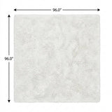 8' Gray And Ivory Geometric Shag Washable Round Rug With UV Protection - HomeRoots - Flyclothing LLC