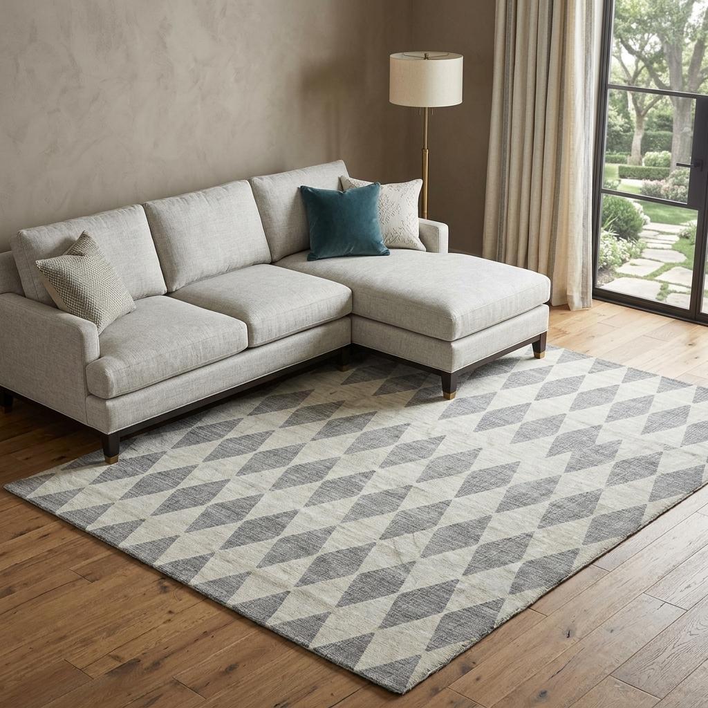 10' X 14' Gray And Ivory Geometric Shag Washable Area Rug With UV Protection - HomeRoots - Flyclothing LLC