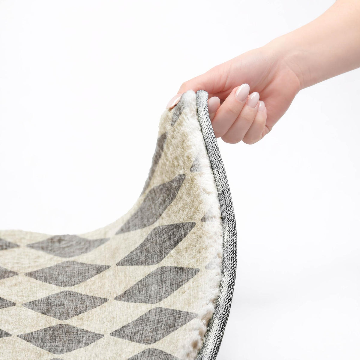 10' X 14' Gray And Ivory Geometric Shag Washable Area Rug With UV Protection - HomeRoots - Flyclothing LLC