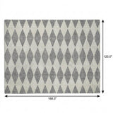10' X 14' Gray And Ivory Geometric Shag Washable Area Rug With UV Protection - HomeRoots - Flyclothing LLC