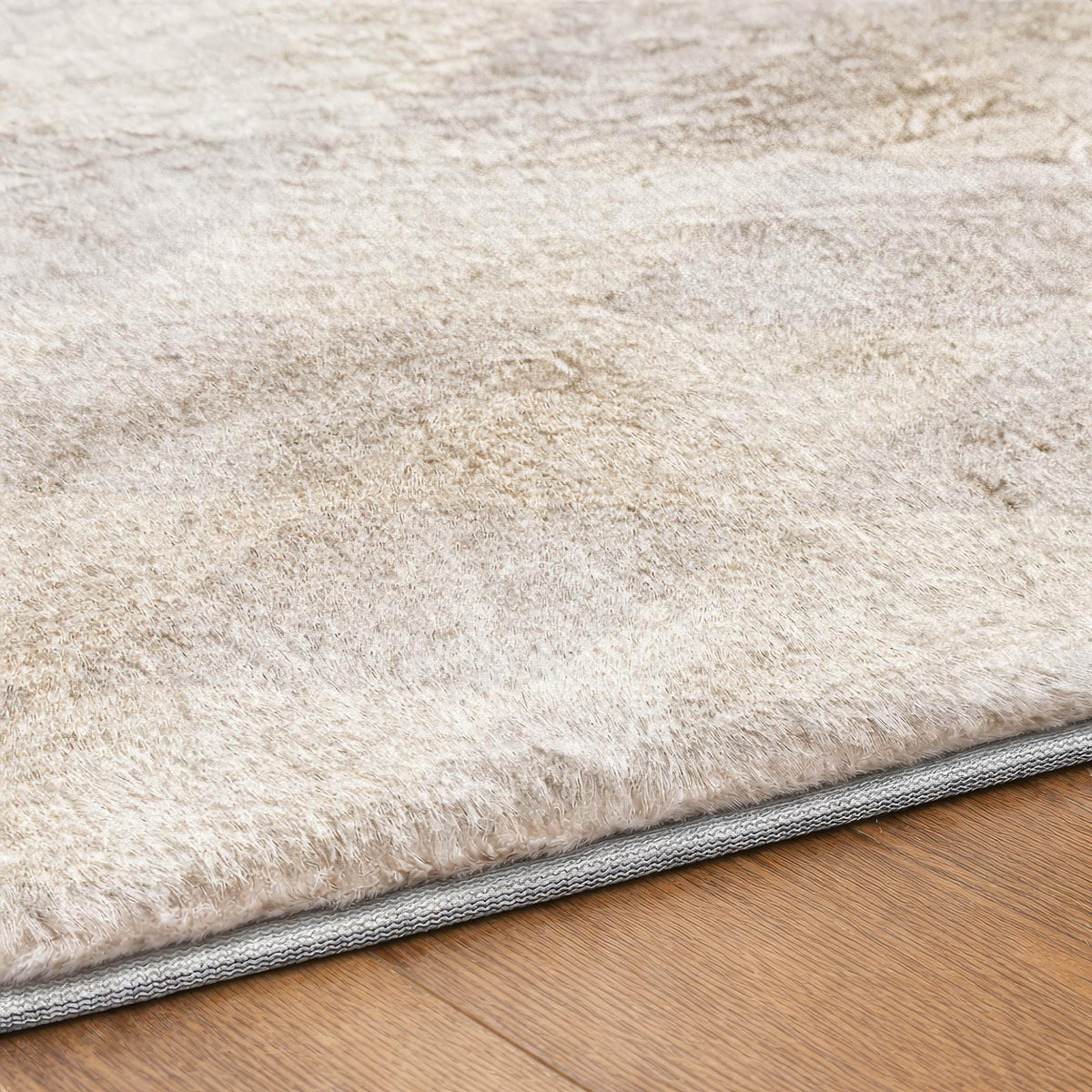 3' X 5' Ivory And Beige Geometric Shag Washable Area Rug With UV Protection - HomeRoots - Flyclothing LLC