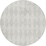 8' Ivory And Beige Geometric Shag Washable Round Rug With UV Protection - HomeRoots - Flyclothing LLC