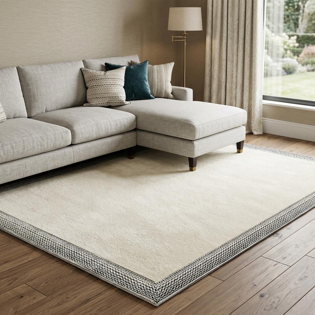 8' X 10' Ivory And Beige Geometric Shag Washable Area Rug With UV Protection - HomeRoots - Flyclothing LLC