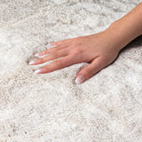 9' X 12' Ivory And Beige Geometric Shag Washable Area Rug With UV Protection - HomeRoots - Flyclothing LLC